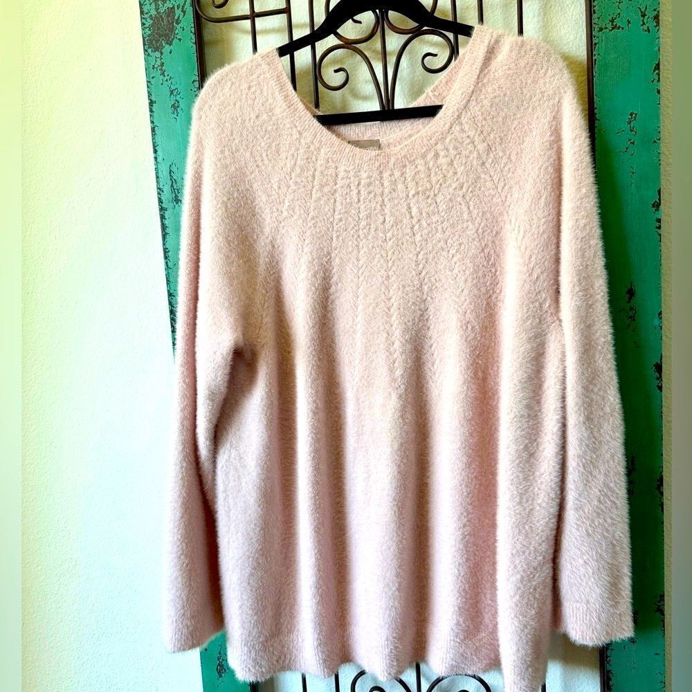 Chico’s Soft Pink Knit Pullover Sweater – Size 3 (XL/16)